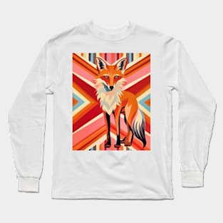 Spectrum Fox: Radiant Op Art Red Fox Long Sleeve T-Shirt